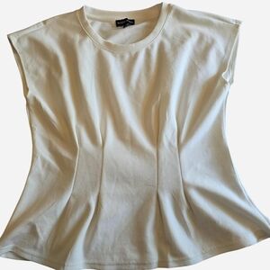 Max Studio Cream Muscle Tee